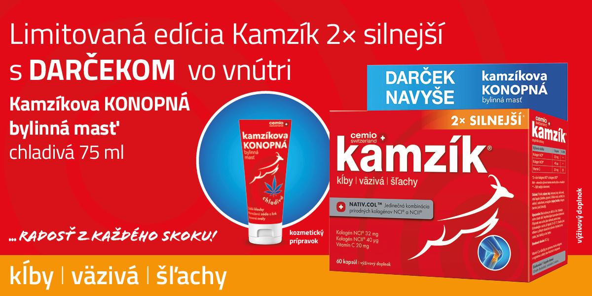 banner mobil Cemio Kamzík® silnejší, 60 kapsúl + darček: chladivá masť 75 ml